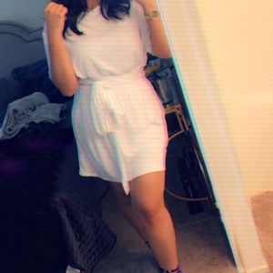 White Tee shirt style dress
